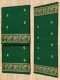 Aranya: Bottle Green Baluchari with Floral Butti
