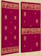 Alta: Rani Pink Baluchari with Gold Butti and Chariot Border