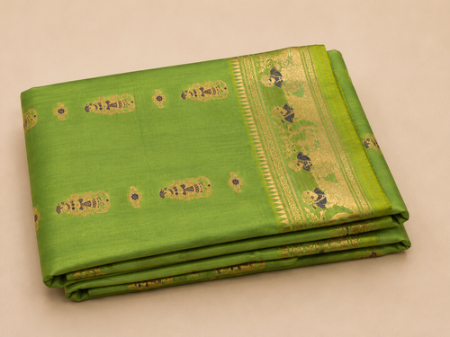 Gajagamini: Sage Green Swarnachuri with Royal Procession