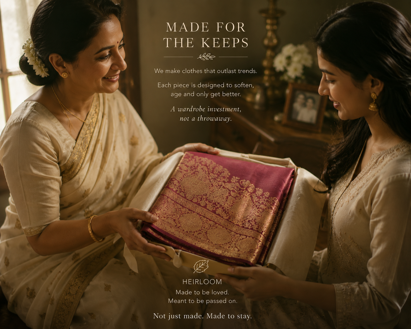 Golden Zari Maharani Border in Pure Kora Silk